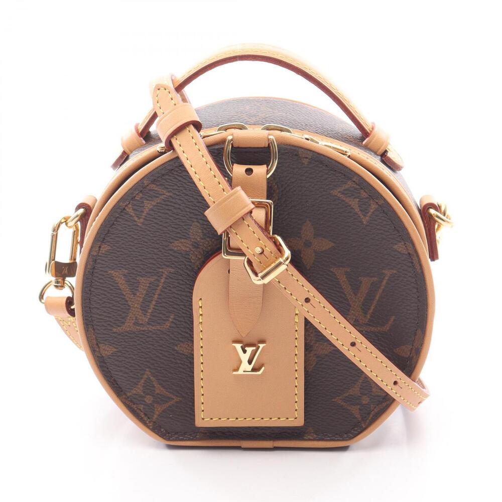Louis Vuitton Boite Chapeau Handbag Canvas Leather Monogram Brown